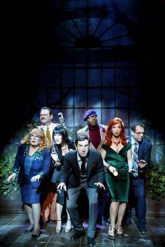 Sally Struthers, Kevin Carolan, Erin Dilly, Carson Elrod, Clifton Duncan, Lindsay Nicole Chambers, and Brian J. Carter in "Clue: On Stage."