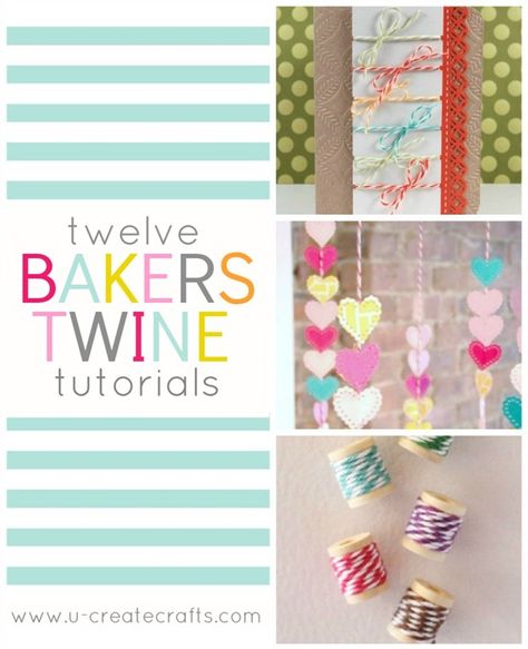 Grab that stash of bakers twine that’s been living in your craft room and create these beautiful projects…       1. paper punch hearts on bakers twine at the haystack needle   2. sewing with bakers twine at bee craftee     3. diy bakers twine tassel at factory direct craft   … Scrapbook Tips, Twine Crafts, Scrapbooking Techniques, General Crafts, Bakers Twine, Crafty Projects, Crafty Diy, Crafty Things, Craft Inspiration