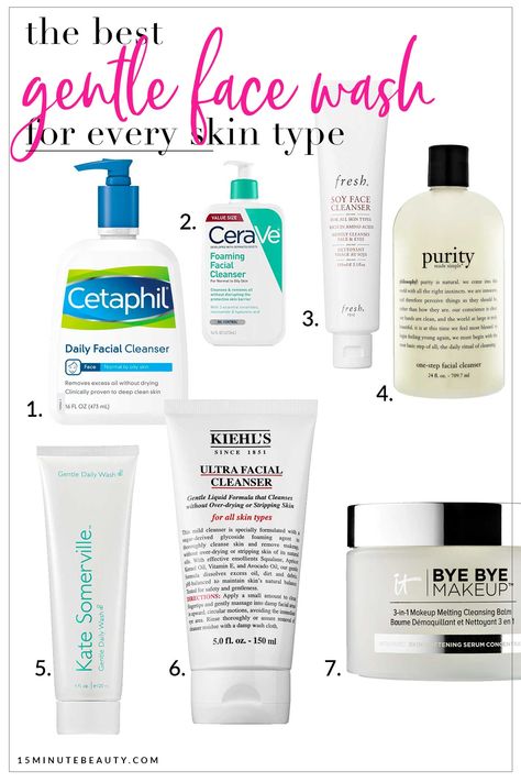 The favorite gentle face washes of dermatologists Face Wash For All Skin Types, Sensitive Skincare Products, Best Gentle Face Cleanser, Face Wash For Oily Acne Prone Skin, Face Wash For Dry Sensitive Skin, Best Facial Cleanser For Dry Skin, Best Face Wash For Sensitive Skin, Best Face Wash For Acne Prone Skin, Skin Care For Sensitive Acne Prone Skin