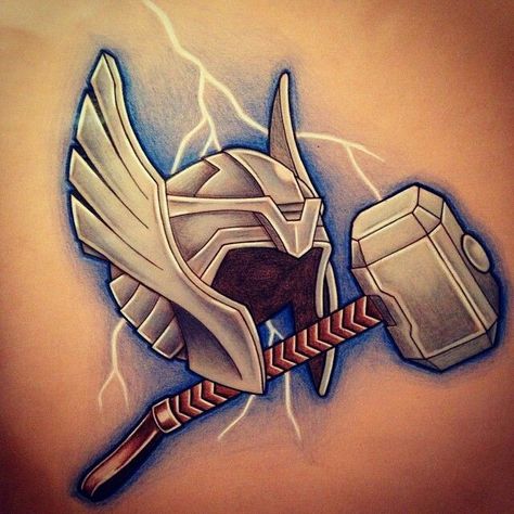 Thor Helmet Tattoo, Thor Tattoos, Thor Symbol, Thor Hammer Tattoo, Mjolnir Tattoo, Thor Tattoo, Thor Helmet, Hammer Tattoo, Iron Man Tattoo