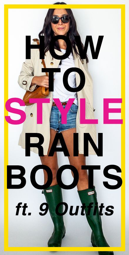 How To Style Tall Rain Boots, What To Wear With Rain Boots Outfits, Rain Boots And Shorts Outfit, Short Rainboots Outfit Leggings, How To Wear Hunter Boots Outfits, Black Rain Boots Outfit Fall, Tall Black Rain Boots Outfit, Rain Boot Work Outfit, What To Wear With Rain Boots