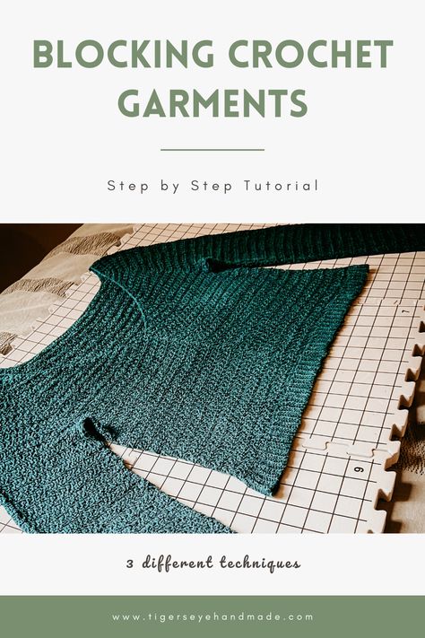 Learn how to block crochet garments How To Block Crochet Sweater, Blocking Crochet Sweater, Steam Blocking Crochet, How To Wash Crochet Clothes, How To Block Crochet, Crochet Blocking How To, Diy Blocking Board Crochet, How To Block Crochet Work, Diy Crochet Blocking Board