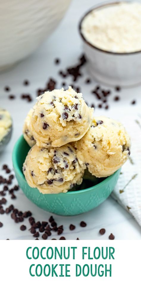 Coconut Flour Snacks, Coconut Flour Cookie Dough, Csid Recipes, Coconut Flour Desserts, Edible Dough, Make Cookie Dough, Gluten Free Cookie Dough, Coconut Flour Cookies, Keto Cookie Dough