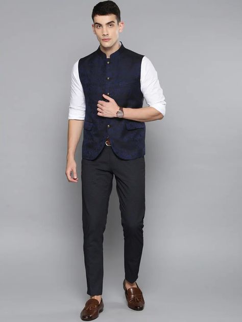 Pant Shirt Koti Men, Pant Shirt With Nehru Jacket Men, Pent Shirt Jacket For Men, Nehru Jacket Outfits Men, Nehru Jacket For Men Formal, Blue Prom Suits For Guys, Waistcoat Men Casual, Ethnic Wear Indian Men, Formal Pant Shirt