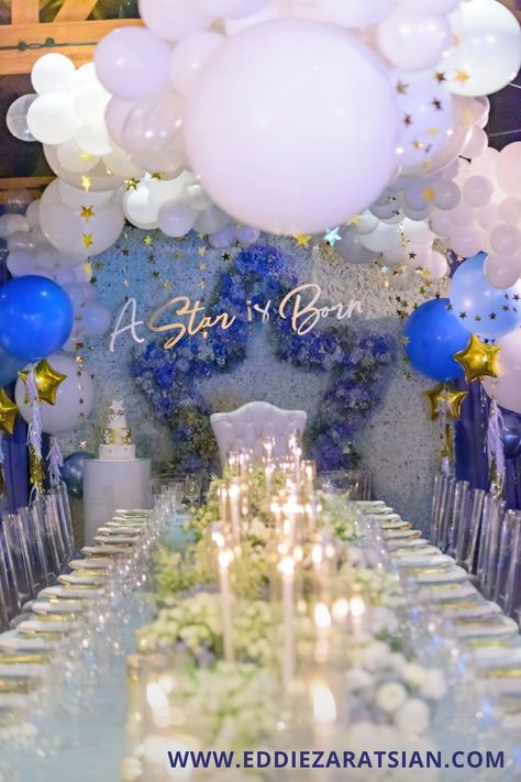 Learn how to look to the stars when designing your next event! Discover the best celestial design tips when you visit Eddie Zaratsian’s blog. A Star Is Born Baby Shower Theme, Cosmic Party, Celestial Party, Eddie Zaratsian, Event Design Ideas, Shower 2023, Party Design Ideas, Lighting Wedding, Baby Shower Host