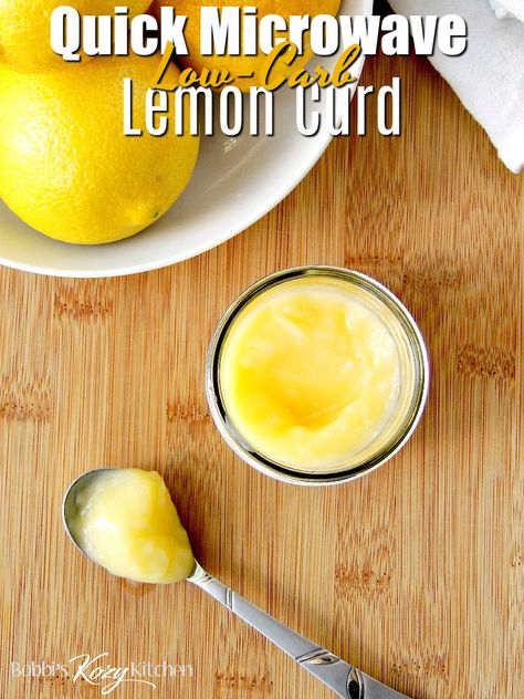 Make a batch of this luscious creamy low-carb lemon curd recipe in a fraction of the time, and with less muss and fuss, just by using your microwave so you can jazz up your keto pancakes, crepes, muffins, and more! #dessert #lemon #lowcarb #keto #easy #microwave #recipe | bobbiskozykitchen.com Microwave Lemon Curd, Easy Lemon Curd, Lemon Curd Recipe, Lemon Drink, Curd Recipe, Clam Recipes, Keto Pancakes, Keto Friendly Desserts, Cake Fillings