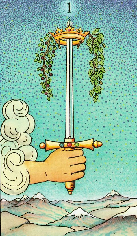 Ace of Swords - Tarot in de Herstelde Orde Ace Of Swords Tarot, Tarot Swords, Ace Of Swords, Swords Tarot, Ace Of Spades, Tarot Art, Tarot Deck, Tarot Decks, Swords