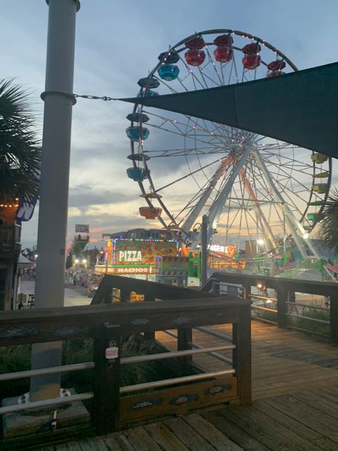 north carolina • carolina beach • boardwalk • ferris wheel • amusement park • rides • beach • sunset North Carolina Beach Towns, Summer In North Carolina, Nc Beach Aesthetic, North Carolina Beach House Aesthetic, Carolina Beach Aesthetic, Wilmington North Carolina Aesthetic, Beach Boardwalk Aesthetic, Wilmington North Carolina Beach, Carolina Core