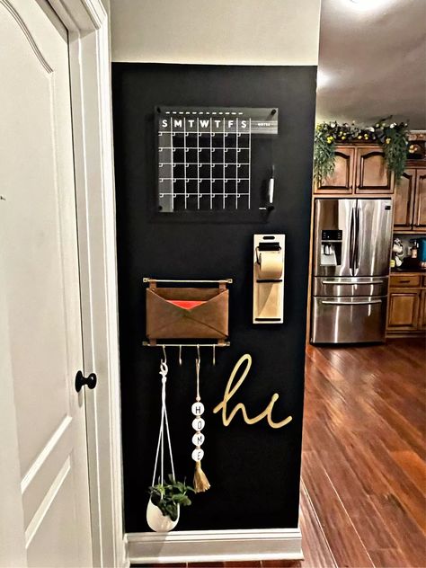 Modern Command Center Entryway, Kitchen Mail Center, Mail Area In Home, Office Command Center, Command Wall, Kitchen Command Center Wall Small Spaces, Kitchen Wall Organization Ideas, Message Center, Mudroom Command Center