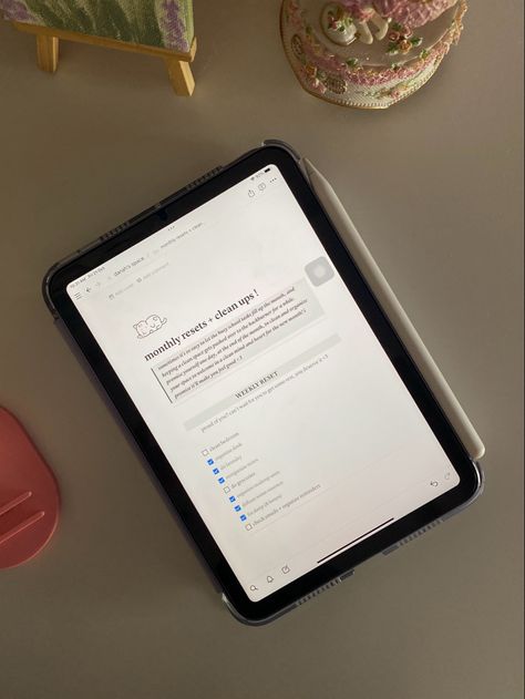 organizing my monthly reset and list of chores before November on my iPad Monthly Reset Aesthetic, Chores Aesthetic, Ipad Mini Aesthetic, List Of Chores, Monthly Reset, Silent Luxury, Lilac Aesthetic, Apple Ecosystem, Ipad Design