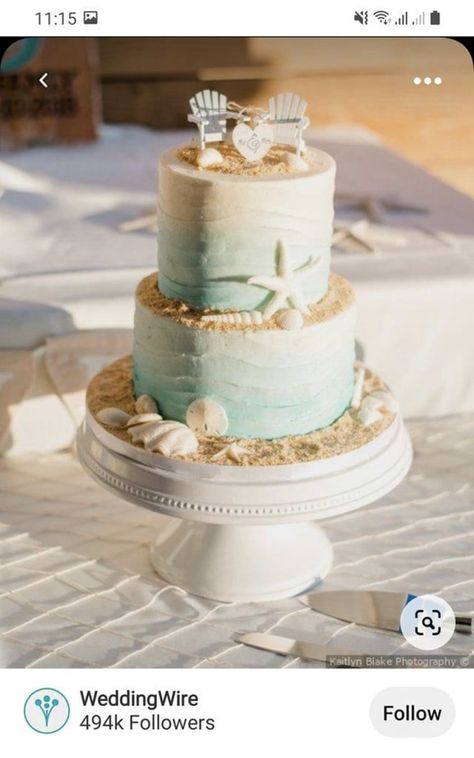 Wedding Cake Beach, Beach Wedding Cakes, Beach Theme Wedding Cakes, Beach Wedding Cake Toppers, Beach Themed Cakes, Beach Cake, Beach Wedding Decorations Reception, Beach Cakes, Beach Wedding Cake