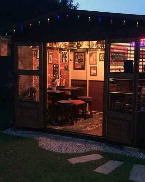 He-Shed, She-Shed, Bar-Shed: The Rise of the Custom Hobby Shed | Blog | Homestead Structures Backyard Bar Shed, Shed Bar Ideas, Backyard Pub, Party Shed, Shed Bar, Small Shed, Pub Shed, Shed Of The Year, Bar Shed