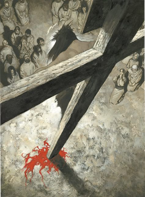 Crucifixion Art, Biblical Artwork, Christian Illustration, Jesus Christ Painting, Jesus Artwork, The Crucifixion, Bible Illustrations, Jesus Christ Artwork, Jesus Christ Art