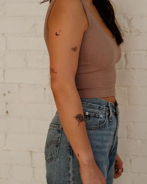 Dainty Tattoos, Tattoo Placement, Tattoo Stickers, Simplistic Tattoos, Arm Tattoo, Tattoos And Piercings, Small Tattoos, Sleeve Tattoos, Piercings