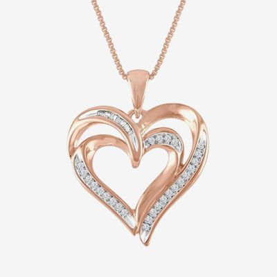 1/10 CT. T.W. Diamond Openwork Triple-Heart Pendant Necklace in Sterling Silver - JCPenney Rose Gold Tarnish-resistant Heart Necklace For Anniversary, Gold-tone Heart Pendant Necklace For Anniversary, Rose Gold Polished Heart Pendant Jewelry, Rose Gold Heart Pendant Necklace, Hallmarked, Gold-tone Heart Pendant Necklace For Valentine's Day, Triple Heart, Heart Pendant Necklace, Heart Necklace, Rhodium Plated