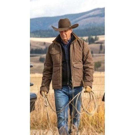 John Dutton Yellowstone, Kevin Costner Yellowstone, Ranch Outfits, Yellowstone Outfits, John Dutton, Western Quilts, Yellowstone Series, Mens Western Wear, 90s Sports