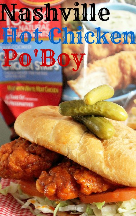 Nashville Hot Chicken Po Boy-Creole Contessa Chicken Po Boy Sandwich, Nashville Hot Chicken Sandwich Recipe, New Orleans Hot Sausage Poboy, Catfish Po'boy Sandwich, Shrimp Po Boy, Nashville Hot Chicken, Nashville Hot, Hot Chicken, Burgers Sandwiches