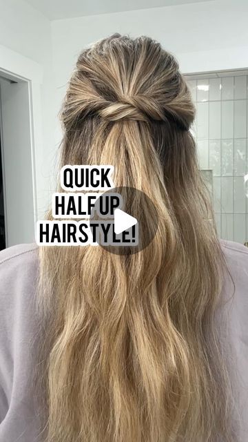 Lainey Ostrom on Instagram: "Quick half up! Yay or nay? - #halfuphalfdownbraids #twistedhairstyle #twistedhair #halfupdo #hairupdostyle #hairupdos #hairreelsofinstagram" Half Up Half Down Hair Tutorial, Quick Messy Bun, Half Bun Hairstyles, Easy Work Hairstyles, Half Up Bun, Half Updo Hairstyles, New Year Hairstyle, Twisted Hair, Simple Bridesmaid Hair