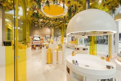 New Concept for L'Occitane Flagship store | Retail News Asia Digital Experience, Ceiling Installation, French Beauty, English Design, Retail Store Design, Glass Facades, L Occitane, Interior Concept, Pop Up Store