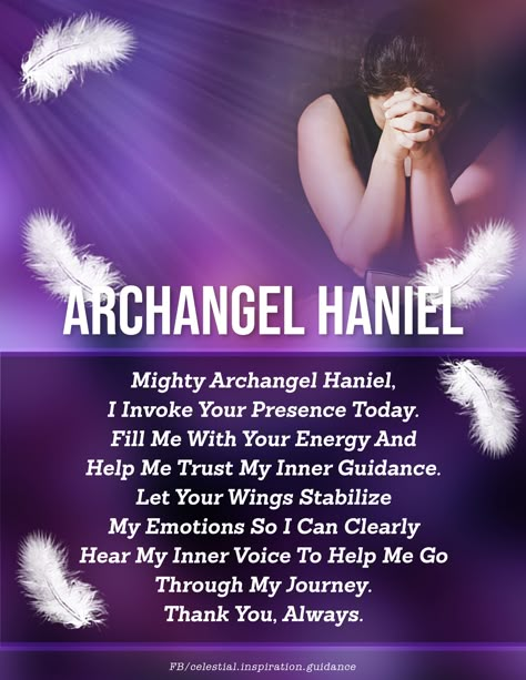 Angel Haniel, All Archangels, Archangel Haniel, Prayer For Success, Arch Angels, Psychic Development Learning, Guardian Angels Prayer, Angel Therapy, Arch Angel