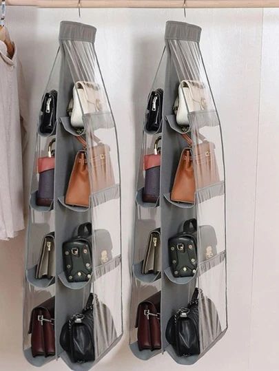 Closet Organizers & Garment Racks, Hanging Purses, Fall Decor Bedroom, Bag Rack, Purse Hanger, Hanging Closet Organizer, Sewing Supplies Storage, Retail Bags, Handbag Storage