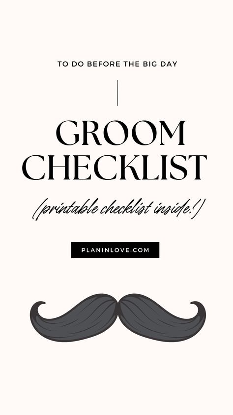 Grooms-to-be, are you ready for the big day? :wedding: Here's everything you need to do before you say "I do!" Check off these tasks and make sure you're fully prepared for the wedding day. :ok_hand: Grooms Wedding Checklist, Grooms List Of Things To Do, Grooms To Do List For Wedding, Groom To Do List For Wedding, Groom Duties, Best Man Duties, Wedding Planning Templates, Wedding Checklist Detailed, Wedding Checklists