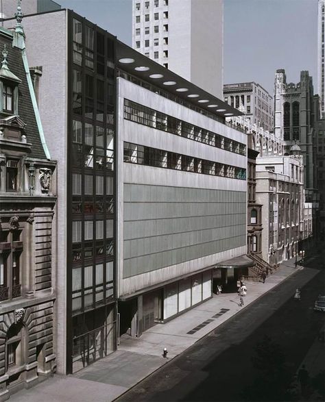 The Museum of Modern Art, NY (1939) | Edward Derell Stone + Philip Goodwin Edward Durell Stone, Shading Device, Fayetteville Arkansas, Columbus Circle, The Museum Of Modern Art, Radio City Music Hall, Museum Architecture, Glass Facades, Time Life