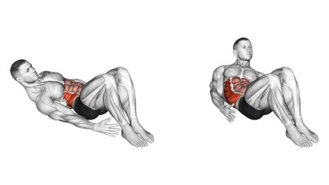 Alternate heel touches, also referred to as lying oblique reach, is an exercise that can be performed at home and targets the oblique muscles, as well as the abs. Dumbbell Side Bend, Oblique Exercises, Lose Love Handles, Core Routine, Oblique Crunches, Gym Plan, Oblique Workout, Six Pack Abs Workout, Heel Touches