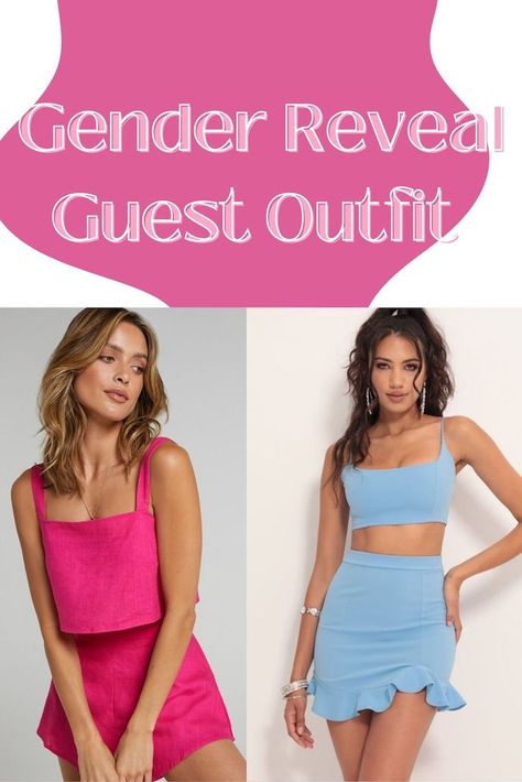 Gender Reveals Outfits, Outfits For Gender Reveal Party Guest, Gender Reveal Guest Outfit Ideas, Cute Gender Reveal Outfits For Guest, Gender Reveal Outfits For Guest, What To Wear To A Gender Reveal Party, Gender Reveal Party Outfit Guest, Gender Reveal Outfit Ideas For Guest, Gender Reveal Guest Outfit