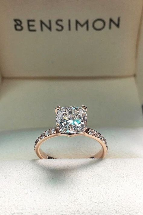 Most Popular Engagement Rings For Women ❤️ See more: http://www.weddingforward.com/engagement-rings-for-women/ #weddings Trendy Engagement Rings, Most Popular Engagement Rings, Popular Engagement Rings, Cushion Cut Diamond, Best Engagement Rings, Stunning Engagement Ring, Dream Engagement, Dream Engagement Rings, Amazing Ideas