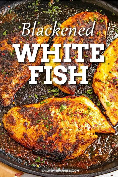 Blackened White Fish, Blackened Whiting Fish Recipes, Whiting Fish, Cajun Fish, Blackening Seasoning, Blackened Fish, Blacken Fish, Fish Dinners, Blackened Tilapia