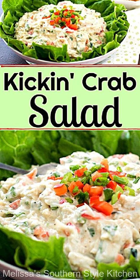 Serve this crab salad on croissants, in lettuce wraps or with crostini for dipping #crabsalad #crab #seafood #jumbolumpcrabmeat #dinner #snacks #dinnerideas #saladrecipes #southernfood #southernrecipes #crabrecipes Recipes With Celery, Croissants Recipes, Crab Meat Salad Recipe, Fruity Salads, Crab Recipes Easy, Crab Meat Salad, Seafood Salads, Seafood Delight, Cold Salad Recipes