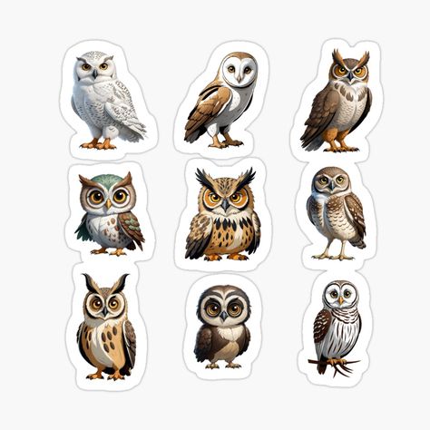 Get my art printed on awesome products. Support me at Redbubble #RBandME: https://www.redbubble.com/i/sticker/Blakiston-s-Fish-Owl-and-Friends-by-prapas/164935520.EJUG5?asc=u Owl Stickers, Awesome Products, My Art, Fish, Art Prints, Art