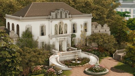 Windenburg Sims 4 Lots, Ts4 Cc Lots House, Old Money House Sims 4, Windenburg House Sims 4, Sims 4 Windenburg House, Sims 4 Manor, Sims 4 Windenburg, Sims Lots, French Mansion