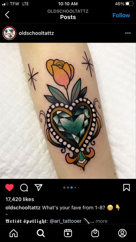 Traditional Tattoo Wrist, Traditional Tattoo Filler, Anniversary Tattoo, Love Heart Tattoo, Tummy Tattoo, Whimsical Tattoos, Sacred Heart Tattoos, Gem Tattoo, Single Needle Tattoo