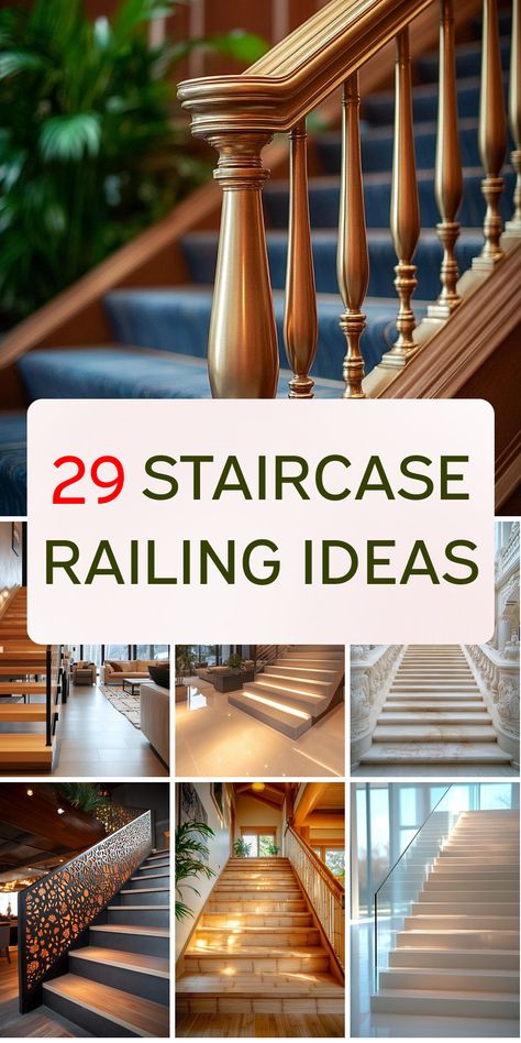 Elevate your home's style with these creative staircase railing designs. From modern to rustic, discover inspiration for a beautiful interior. Staircase With Cable Railing, Indoor Wrought Iron Railing, Update Spindles On Stairs, Stair Railing Traditional, Craftsman Railings For Stairs, Staircase Railings Design, Stair Case Railing Ideas Ms, House Railings Indoor, Stairway Banister Ideas