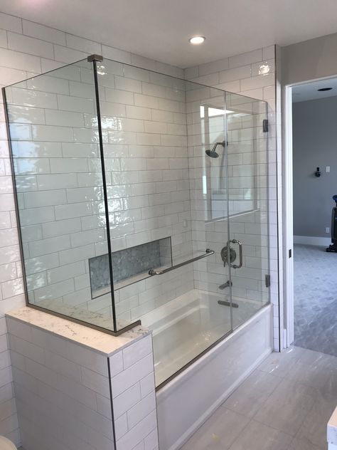 Two Sided Bathtub, Tub Glass Door, Glass Tub Enclosure, Bathtub With Glass Door, Glass Shower Tub, Tub With Glass Door, Cherry House, Glass Bathtub, Bathtub Enclosures