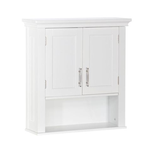 RiverRidge Home Somerset 22.88 in. W x 24.38 in. H x 7.88 in. D Bathroom Storage Wall Cabinet in White Bathroom Wall Storage Cabinets, White Wall Cabinet, White Bathroom Storage, Bathroom Wall Storage, Wall Storage Cabinets, Wall Mounted Bathroom Cabinets, Door Bathroom, Bathroom Wall Cabinets, Cabinet Shelving