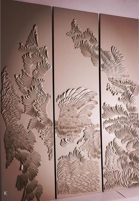 Leather Cutwork, Chinese Mansion, Spa Lobby, Lush Interior, Leather Walls, Leather Wall Panels, Study Table Designs, 3d Panel, Paper Carving