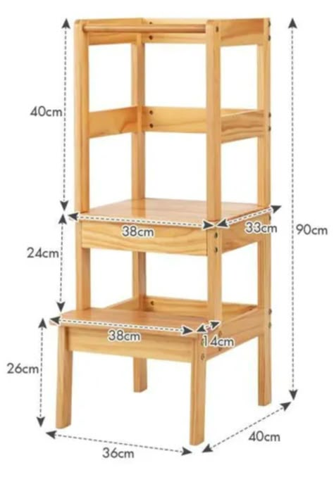 Learning Tower Diy Plans, Kitchen Stools Diy, Diy Learning Tower, Learning Tower Diy, Kids Furniture Plans, Montessori Learning Tower, Montessori Toddler Rooms, Toddler Kitchen Stool, Kitchen Helper Tower