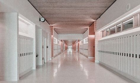 Korean School Hallway Aesthetic, School Building Plans, Luxury Staircase, School Building Design, School Hall, School Hallways, School Images, School Interior, Architect Design House