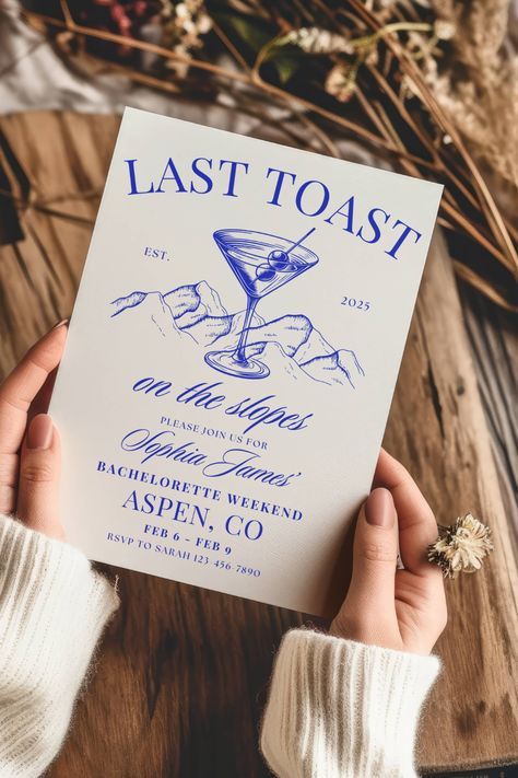 🎿🍸 Plan the ultimate snowy bachelorette bash with our modern Après Ski party invitation! Featuring mountains, cocktails, and a sleek social club vibe, this invite and itinerary set will have everyone excited for the celebration. ❄️🥂

#BacheloretteParty #ApresSkiInvitation #ModernSocialClub #EditableCanvaTemplate #MountainVibes #CocktailParty #SnowyCelebration #GirlsWeekendGoals #lasttoastontheslopes #BrideToBe #bacheloretteinvite #bacheloretteitinerary #mountainsandmartinis Snowy Bachelorette Party, Nyc Bachelorette Party, Apres Ski Bachelorette, Ski Bachelorette Party, Ski Bachelorette, Bachelorette Party Invite, Ski Party, Bach Bash, Apres Ski Party