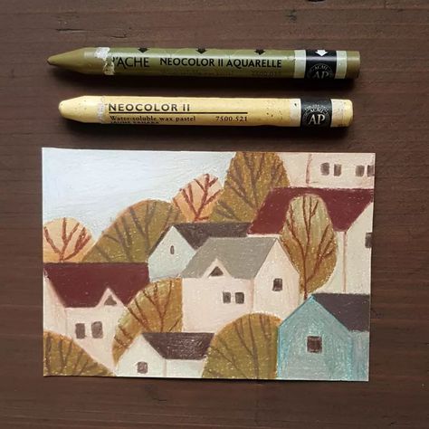 • 🌲A place we call home🌲 • Colored pencils and #neocolor2 crayons on paper Look at all that texture 😍 . . . . . #art #illustration #drawing #drawingartist #naturedrawing #traditionalart #traditionalillustration #colorfulart #coloredpencils #coloredpencilart #crayons #crayonillustration #village #villageillustration #cozyvillage #matti_illustration #childrensillustration #childrensbooks #childrensbookillustration #picturebooks #picturebookart #kidlit #kidlitart #kidlitillustration #texturedar... Watercolor Crayon Art, Crayon Sketchbook, Crayon Illustration Design, Plastic Crayons Drawing, Crayons Illustration, Pencil Crayon Illustration, Pencil Crayon Drawing, Colored Pencil Illustration, Crayon Drawing