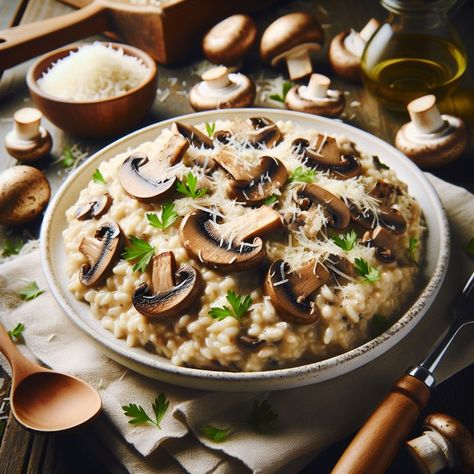 Creamy Mushroom Risotto
 Creamy Mushroom Risotto copy Creamy Mushroom Risotto, Keto Mushrooms, Mushroom Risotto Recipes, Risotto Recipe, How To Cook Mushrooms, Classic Italian Dishes, Creamy Parmesan, Mushroom Risotto, Gourmet Cooking