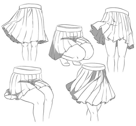 Skirt Drawing, Drawing Anime Bodies, Female Drawing, Pin Search, Drawing Examples, Art Tools Drawing, 캐릭터 드로잉, Figure Drawing Reference, Anime Drawings Tutorials