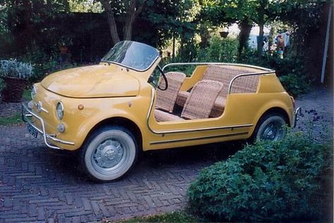 Fiat Jolly Fiat Jolly, Fiat 500 Vintage, Vintage Auto's, Anne White, Hummer H1, White Interiors, Fiat 600, Mercedes Maybach, Yellow Car