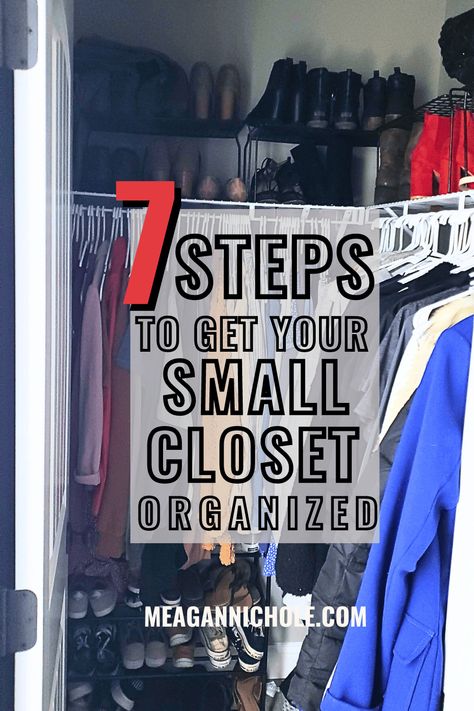 How to Organize a Small Closet with a Lot of Stuff - How To Utilize Small Closet Space, Show Organization In Small Closet, Small Walk In Closet Ideas Apartment, Small L Shaped Closet, Closet Organization Ideas Small Walk In Apartment, How To Organize Small Closet, How To Organize A Small Closet, Deep Narrow Closet Ideas, Organize Small Closet