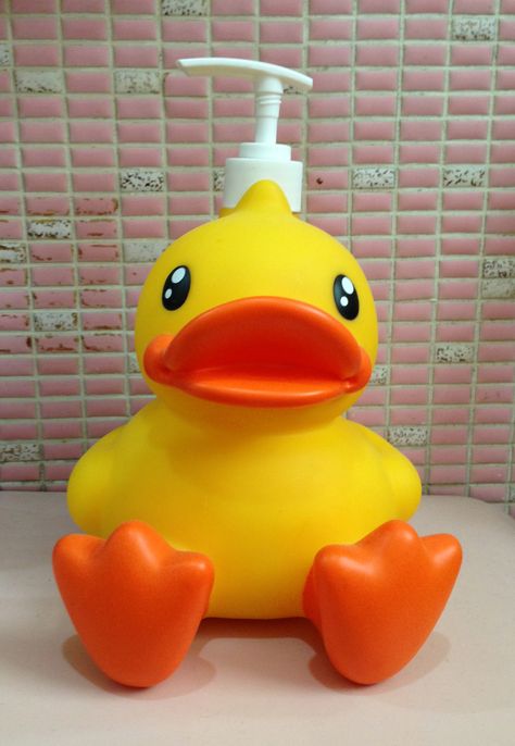 B-Duck Soap Dispenser Duck Soap Dispenser, Fun Soap Dispenser, Duck Themed Room, Rubber Duck Decor, Bathroom Soap Dispenser Ideas, Rubber Ducky Bathroom, Duck Things, Rubber Duck Bathroom, Duck Memes