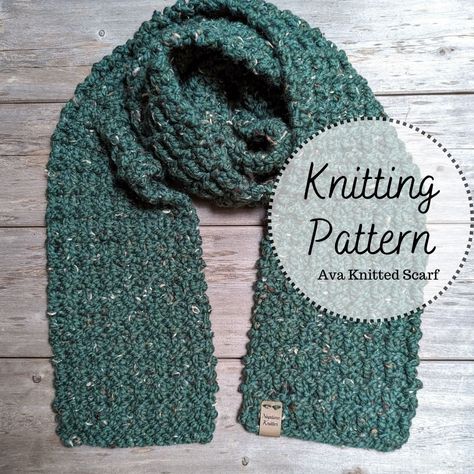 Super Bulky Scarf Knitting Pattern, Scarf Patterns Knitting, Knitted Scarf Patterns, Easy Knit Scarf, Knitting Pattern Beginner, Winter Scarf Pattern, Easy Scarf Knitting Patterns, Bulky Scarf, Beginner Knitting