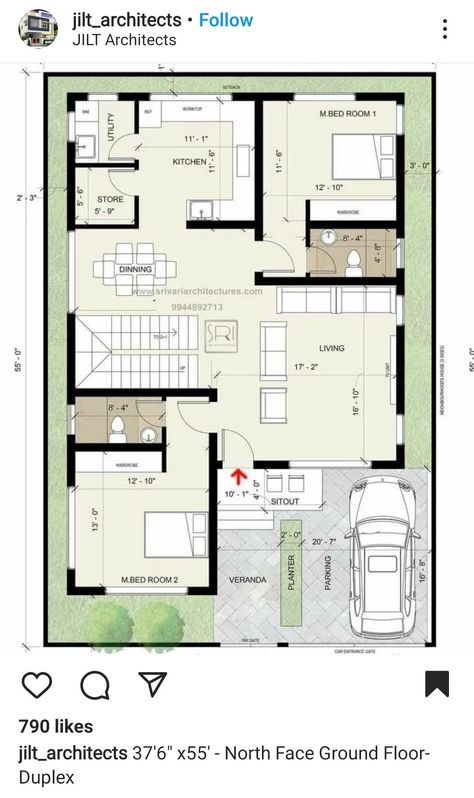 3 Story Barndominium, North Facing Plan, 40x60 House Plans, 30x50 House Plans, 30x40 House Plans, Narrow House Plans, 2bhk House Plan, Bungalow Floor Plans, Indian House Plans